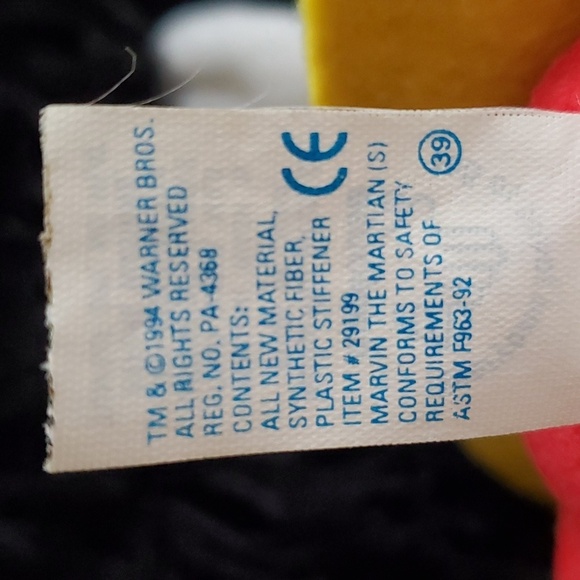 Vintage Marvin the Martian Applause plush 1994 12" Looney Tunes - Picture 4 of 4